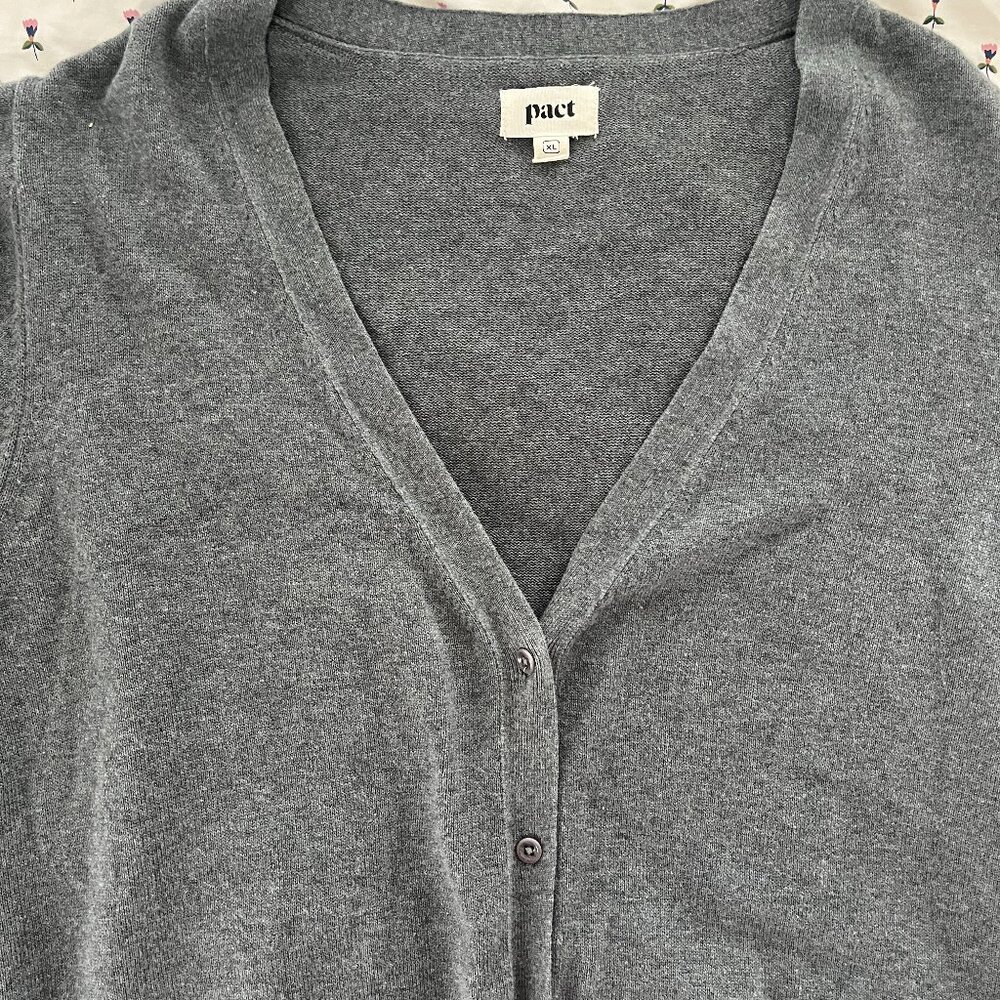 Pact 100% organic cotton classic fine knit cardigan